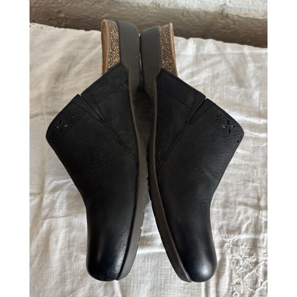 Dansko Women Robbie Clogs Sz 37 US 7 Black Nubuck Leather Slip On Comfort Shoe - Picture 5 of 10